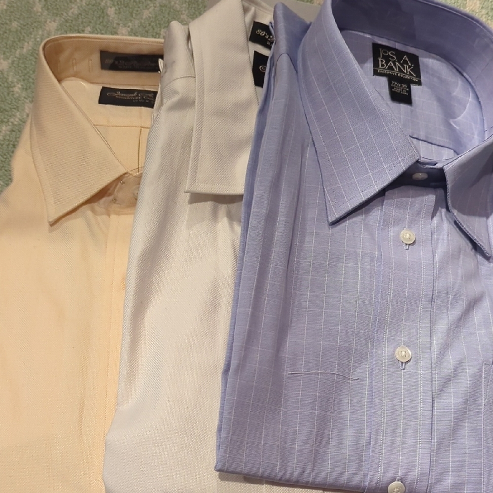 Jos. A. Bank Blue and White Dress Shirts Formal Business Attire